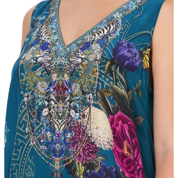 Camilla teal Lunar Gazing silk blouse NWT XS/S - Picture 5 of 12